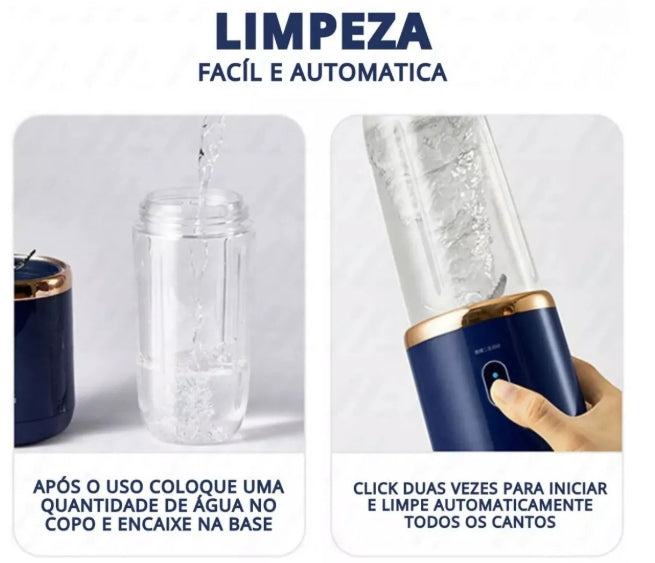 Liquidificador Portátil Elétrico 2 em 1 com USB para Sucos e Milkshakes