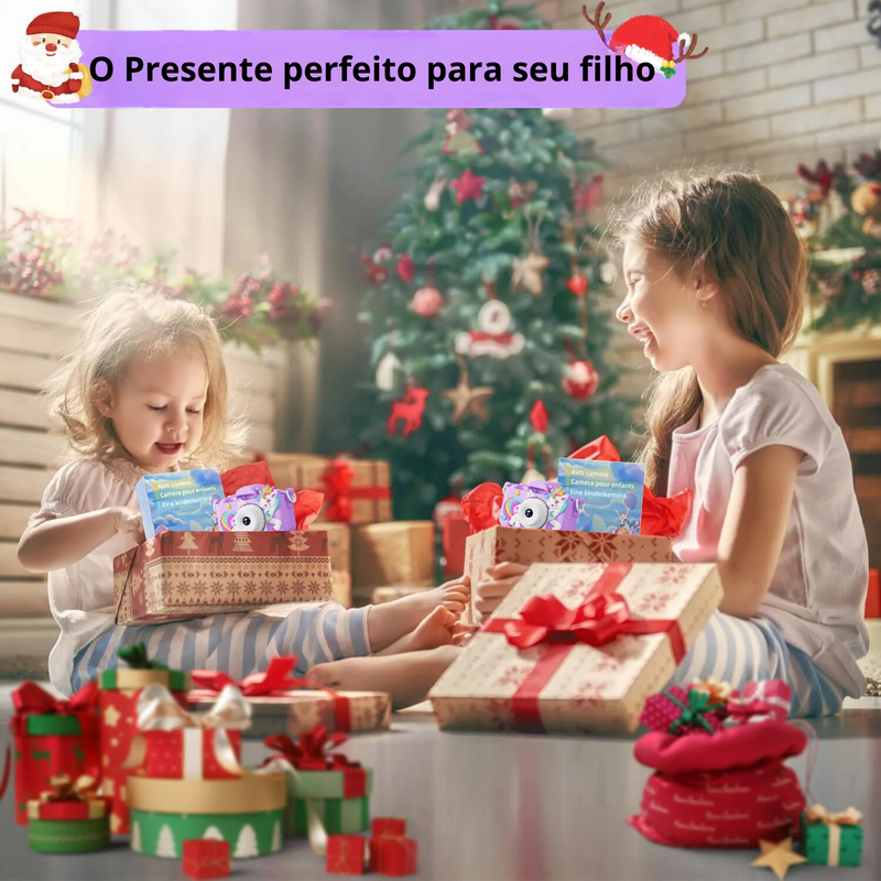 Câmera Digital Infantil HD 1080P com Dual Lens e Cartão 32GB