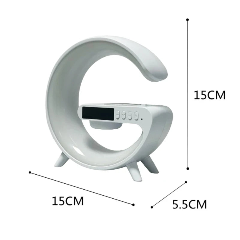 Carregador por Indução com Caixa de Som Bluetooth e Luz RGB